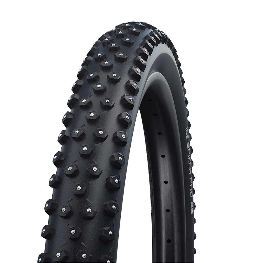 Schwalbe Ice Spiker Pro Tire, 26''x2.10, Wire, Clincher, Winter, LiteSkin, RaceGuard, 67TPI, Black