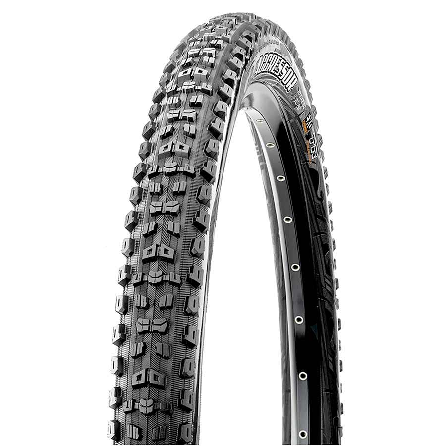 Maxxis Aggressor Tire, 27.5''x2.50, Folding, Tubeless Ready, Dual Compound, EXO, Wide Trail, 60TPI, Black