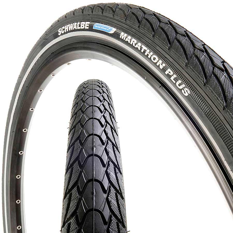 Schwalbe Marathon Plus Tire, 26''x2.00, Wire, Clincher, Endurance, SmartGuard, 67TPI, Black