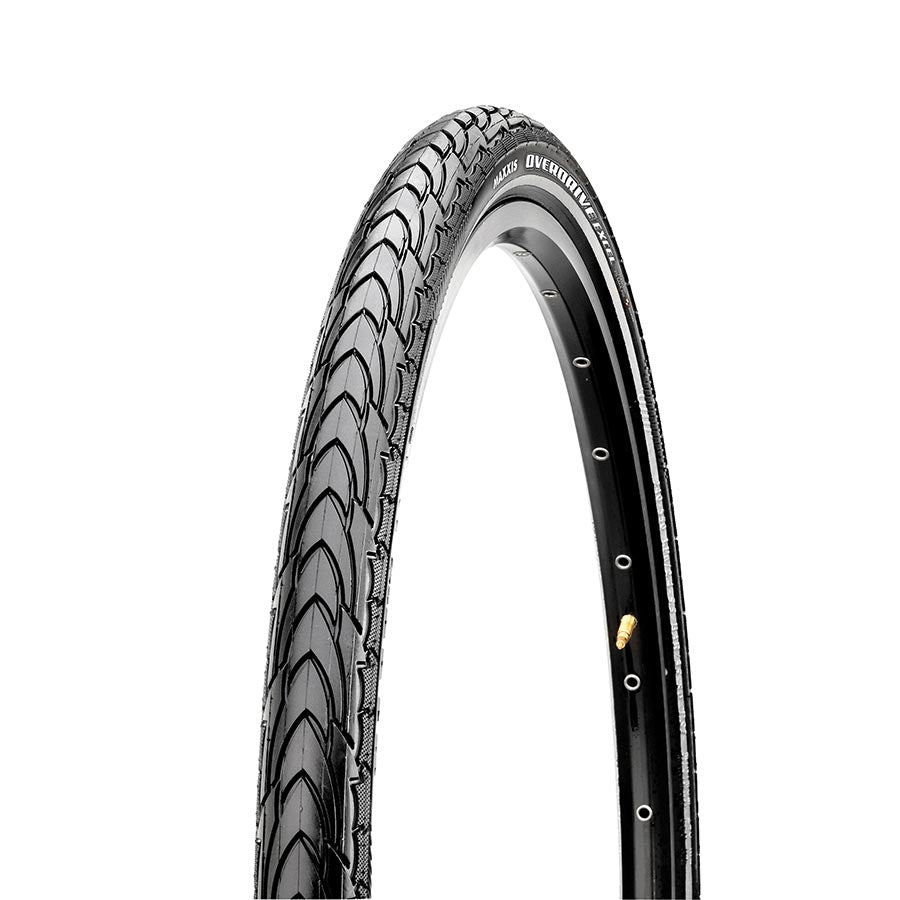 Maxxis Overdrive Excel Hybrid Tire, 700x35C, Wire, Clincher, Single, SilkShield, Reflective, 60TPI, Black