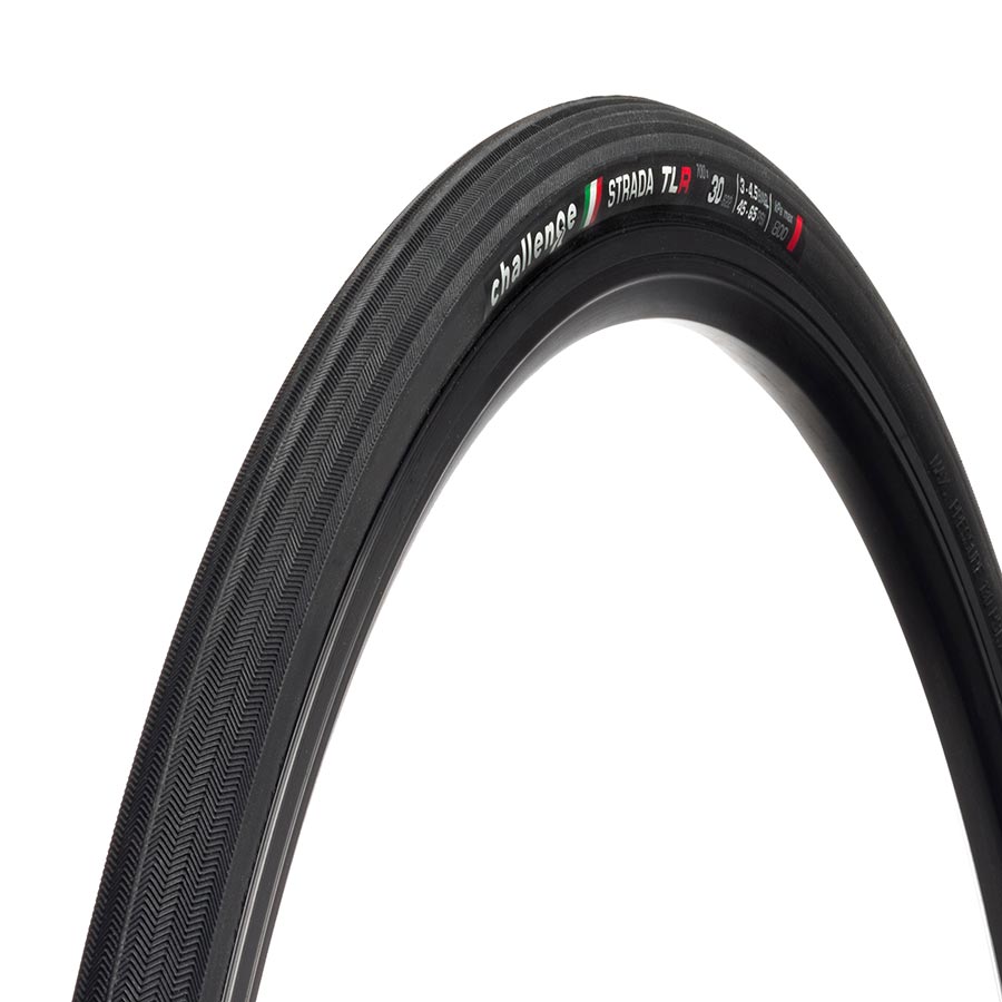 Challenge Strada Race TLR Tire, 700x30C, Folding, Tubeless Ready, Vulcanized, Nylon, 120TPI, Black