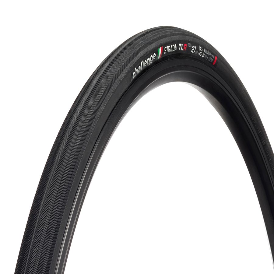 Challenge Strada Race TLR Tire, 700x27C, Folding, Tubeless Ready, Vulcanized, Nylon, 120TPI, Black