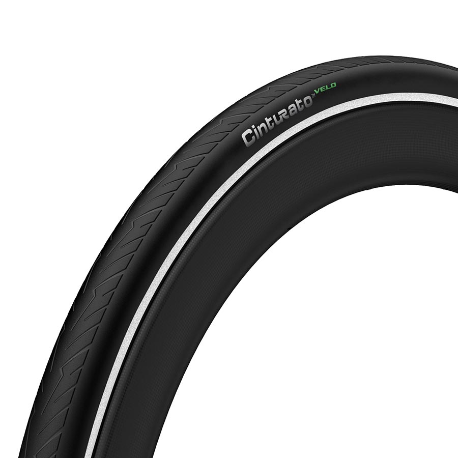 Pirelli Cinturato Velo TLR Reflective Tire, 700x28C, Folding, Tubeless Ready, SmartNET Silica, ArmourTech, 60TPI, Black