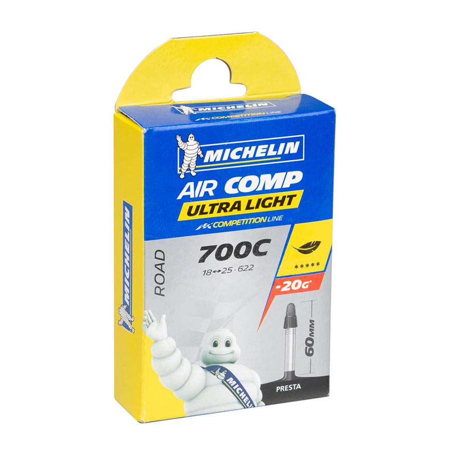 Michelin Aircomp Ultralight Butyl Tube, 60mm, 700x18-25C