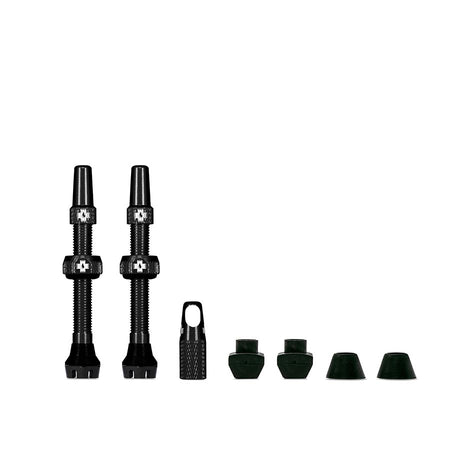 Muc-Off Tubeless Presta Valves, V2, Tubeless Valve, Presta, 44mm, Black, Pair