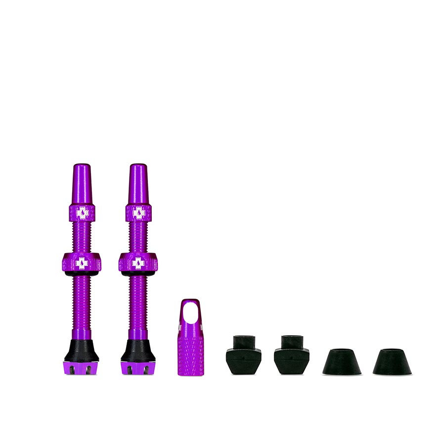 V2, Tubeless Valve, Presta, 44mm, Purple, Pair