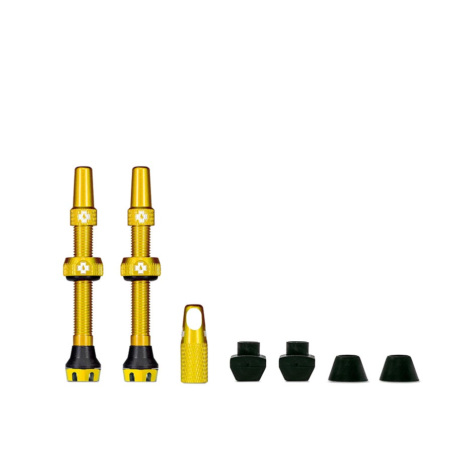 V2, Tubeless Valve, Presta, 44mm, Gold, Pair