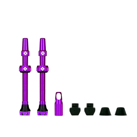 V2, Tubeless Valve, Presta, 60mm, Purple, Pair