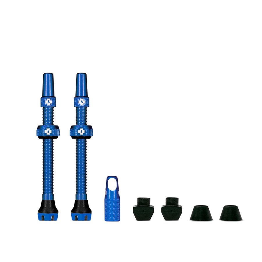 V2, Tubeless Valve, Presta, 60mm, Blue, Pair