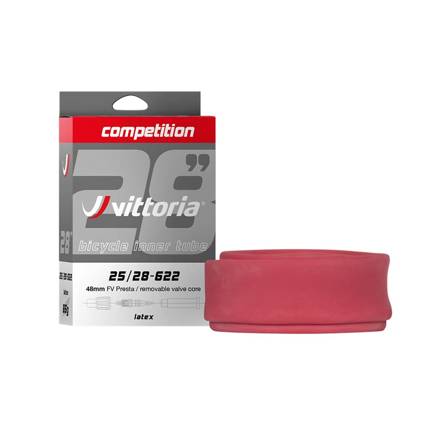 Vittoria, Competition Latex, Tube, Presta, Length: 48mm, 700C, 25-28C