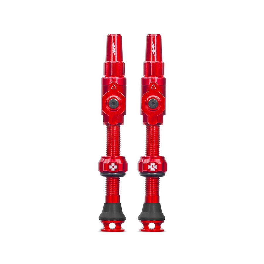 Large, Tubeless Valve, Presta, 45mm, Red, Pair