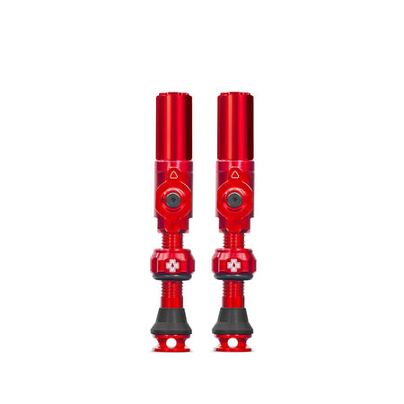 Medium, Tubeless Valve, Hybrid, 35mm, Red, Pair