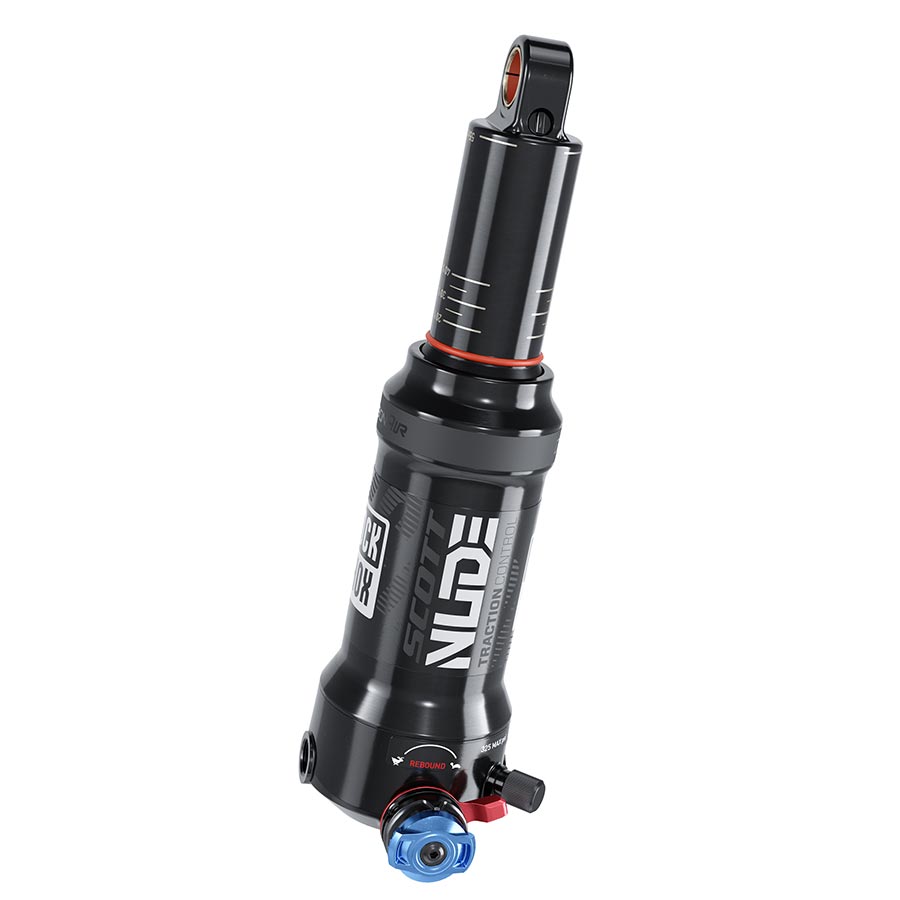 RockShox Deluxe Nude RLC3 Rear Shocks, 165x40, Shaft Eyelet: Trunnion, Body Eyelet: Standard, MReb/MComp, 430lb Lockout Force