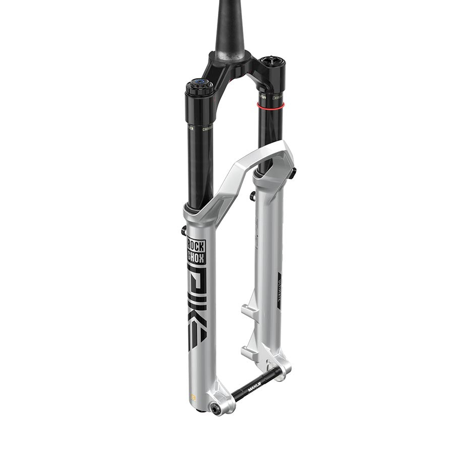 RockShox Pike Ultimate C2 Suspension Fork, 27.5'', DebonAir+ W/ButterCups, 130mm, 1-1/8''-1.5'', 15x110mm TA, Rake: 44mm, Silver