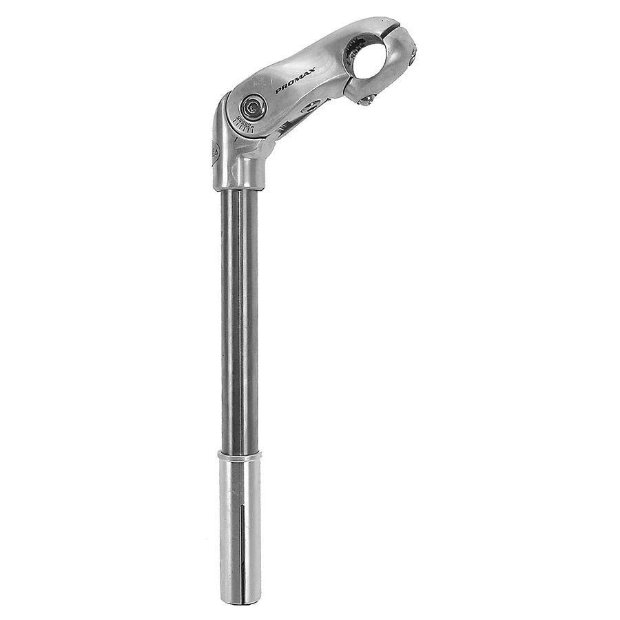 Promax Adjustable Quill Stem XL 1'', Diameter: 25.4mm, Length: 85mm, Steerer: 22.2mm with 25.4mm adapter, Silver