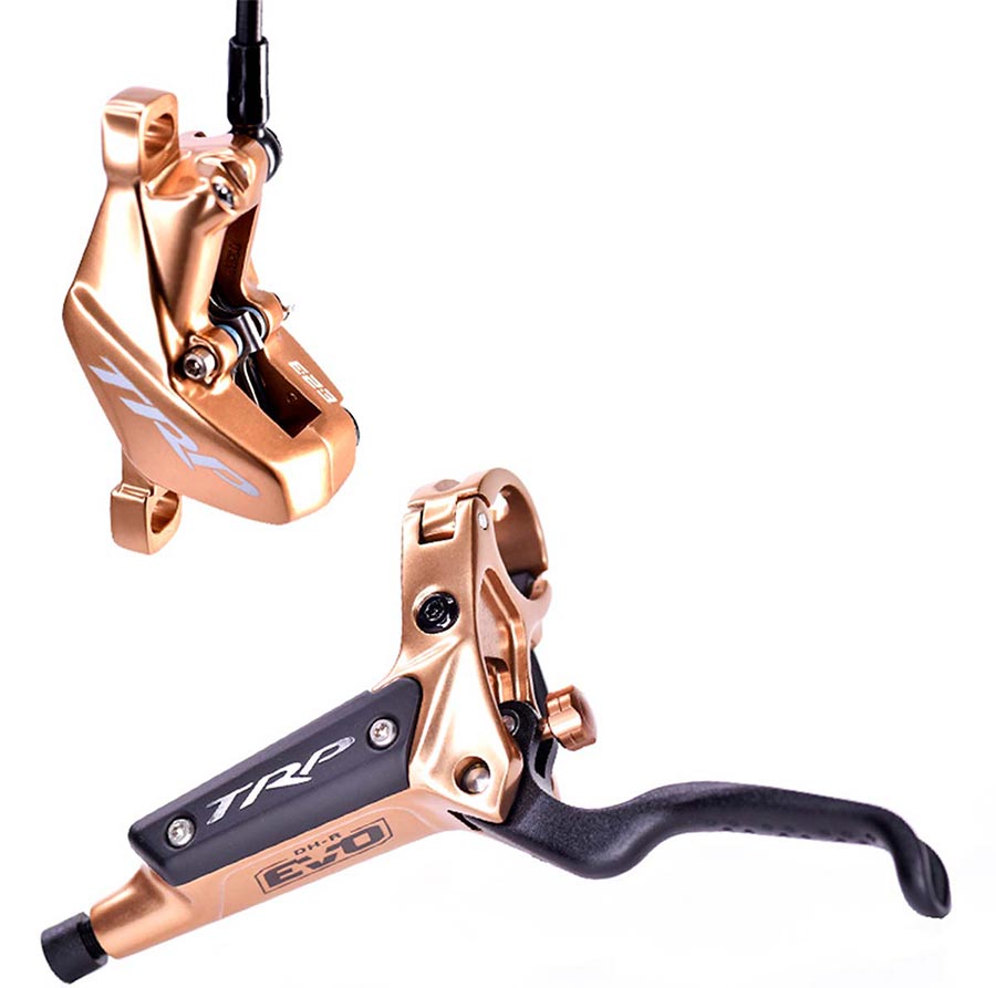 TRP DH-R EVO Disc Brake and Lever, Right, Post mount, Disc: Not included, 320g, Gold