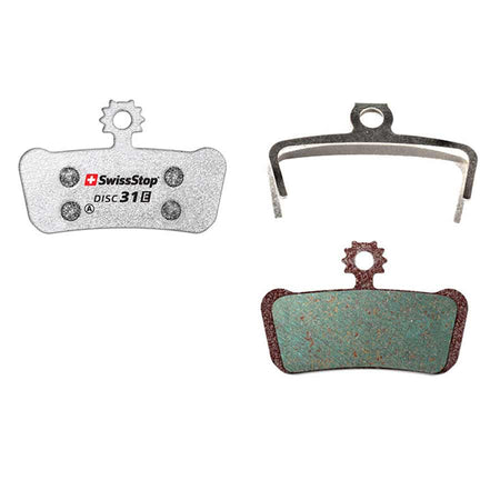 31 E, SwissStop Disc E Brake Pads, Shape: SRAM G2 Ultimate, RSC, Guide Ultimate, RSC, RS, R, T, Avid XO Trail, Elixir 9 Trail, Elixir 7 Trail, Organic, Pair