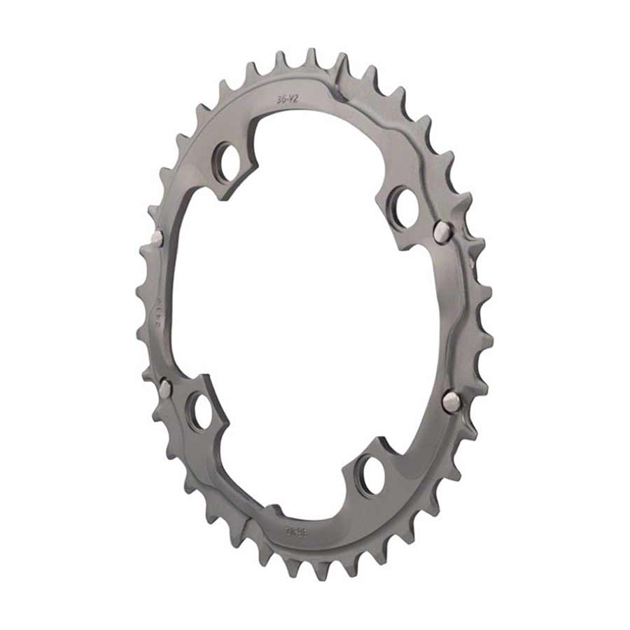 Truvativ Trushift Chainring 36T, 9 sp, BCD 104mm, 4-Bolt, Outer Chainring, For MTB double, Aluminum, Grey, 11.6215.132.000