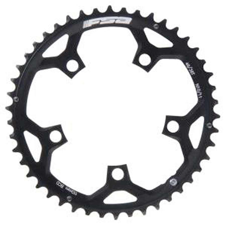 FSA Pro Road 53T Chainring, 10/11sp., BCD: 130mm, 5 Bolts, Pro Road, Outer Chainring, For Double, Aluminum, Black, 371-0153E