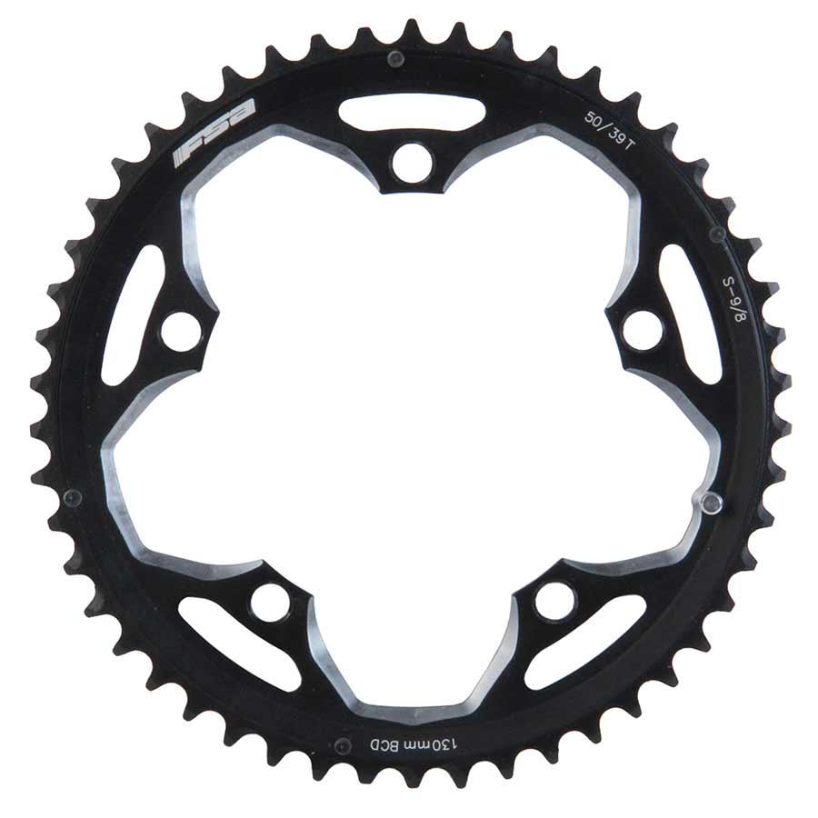 FSA Alloy Road 50T Chainring, Alloy Road 50T/130mm Triple S-9 Black