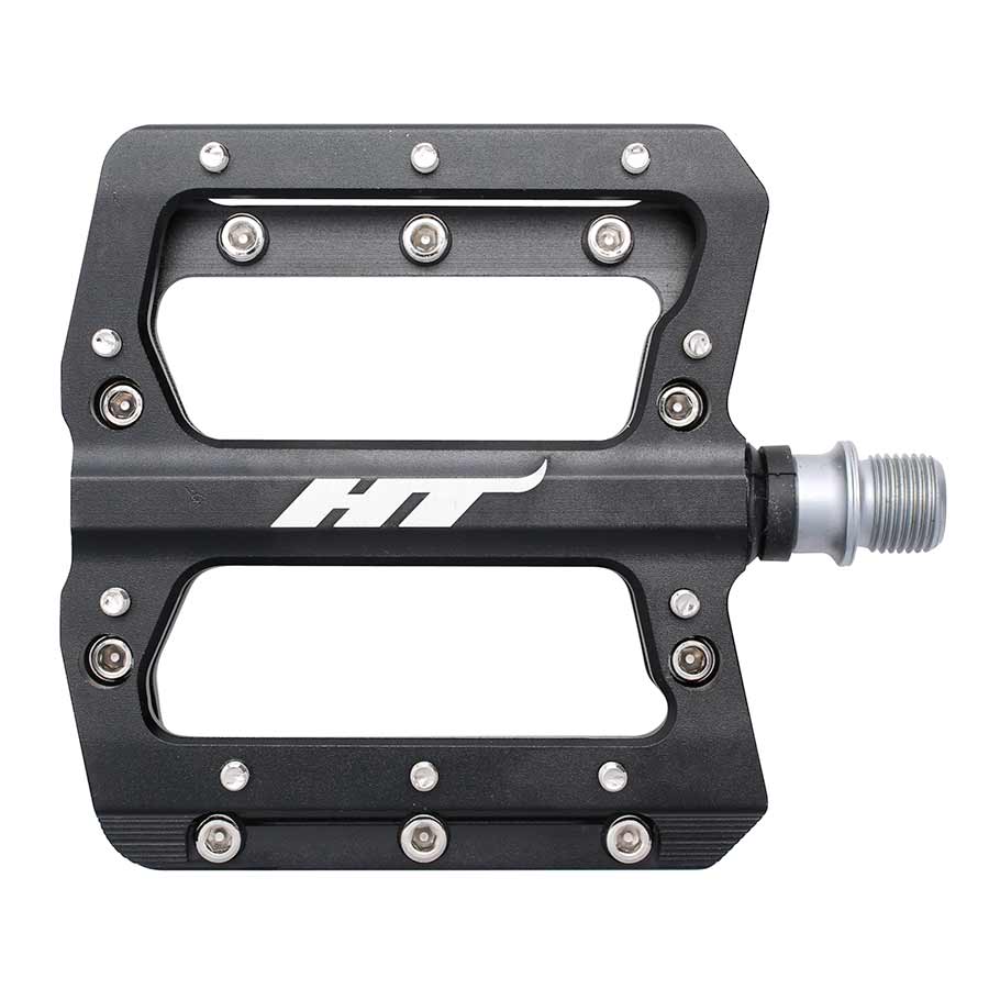 HT Components AN14A Nano Platform Pedals, Body: Aluminum, Spindle: Cr-Mo, 9/16'', Black, Pair