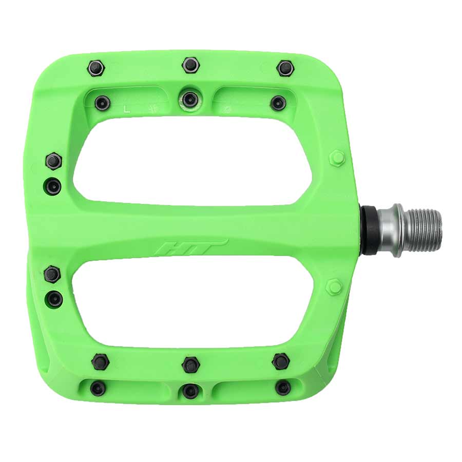 PA03A, Nano P, Platform Pedals, Body: Nylon, Spindle: Cr-Mo, 9/16'', Green, Pair