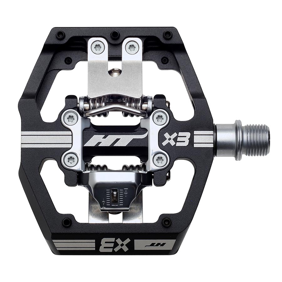 HT Components X3 DH Race Pedals, Body: Aluminum, Spindle: Cr-Mo, 9/16'', Black, Pair