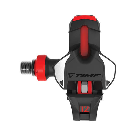 TIME Xpro 12 Clipless Road Pedals, Body: Carbon, Spindle: Titanium, 9/16'', Black/Red, Pair