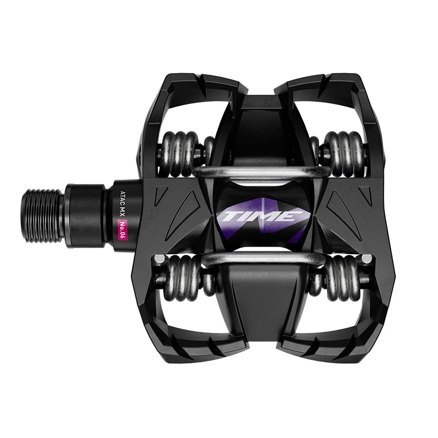 TIME MX 6 B1 Clipless MTB Pedals, Body: Composite, Spindle: Steel, 9/16'', Black Purple, Pair