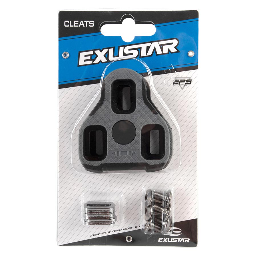 Exustar, E-BLK11, Cleats, Compatibility: Keo Grip, Float: 0°, Grey