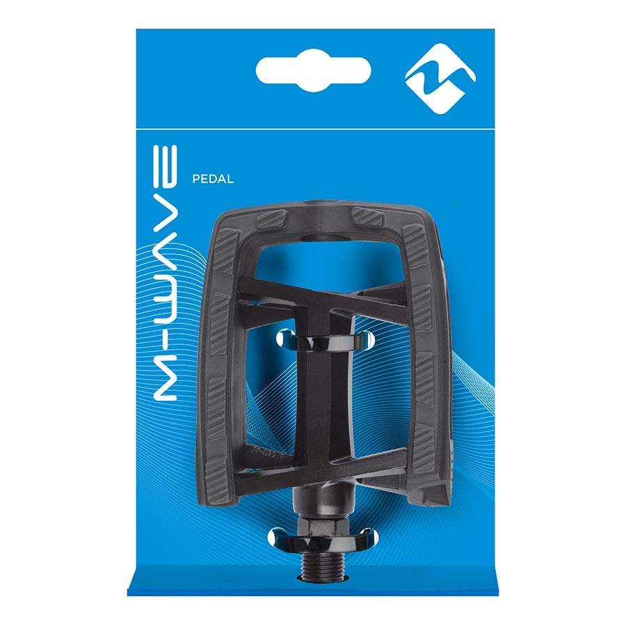 M-Wave Steady Flat 2 AL Pedal, Body: Alloy, Spindle: Cr-Mo, 9/16'', Black, Pair