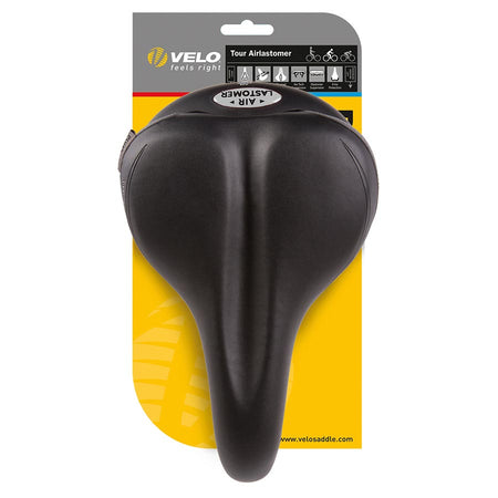 Velo, Tour Air-Lastomer Comfort, Saddle, 270 x 180mm, 665g, Black