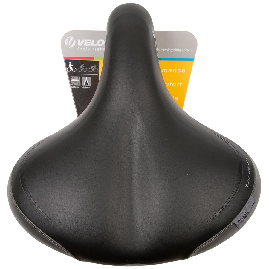 Velo Tour DS Gel Comfort Recreational Saddle, 265 x 255mm, Black