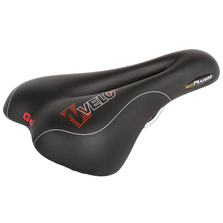 Velo Plush Gel D2 Recreational Saddle, 267 x 168mm, 494g, Black