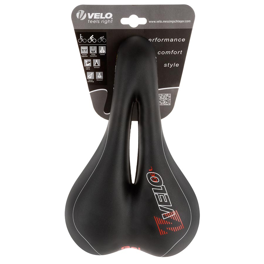 Velo, Plush Gel D2, Saddle, 267 x 168mm, 494g, Black