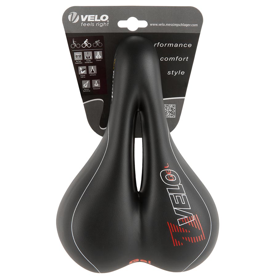 Velo, Plush Gel D2, Saddle, 267 x 168mm, 494g, Black