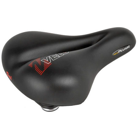 Velo Plush Gel Elasto Recreational Saddle, 275 x 213mm, Black