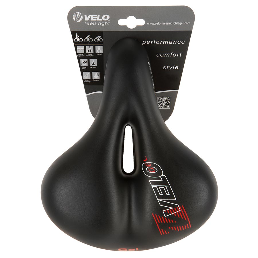 Velo, Plush Gel Elasto, Saddle, 275 x 213mm, Black