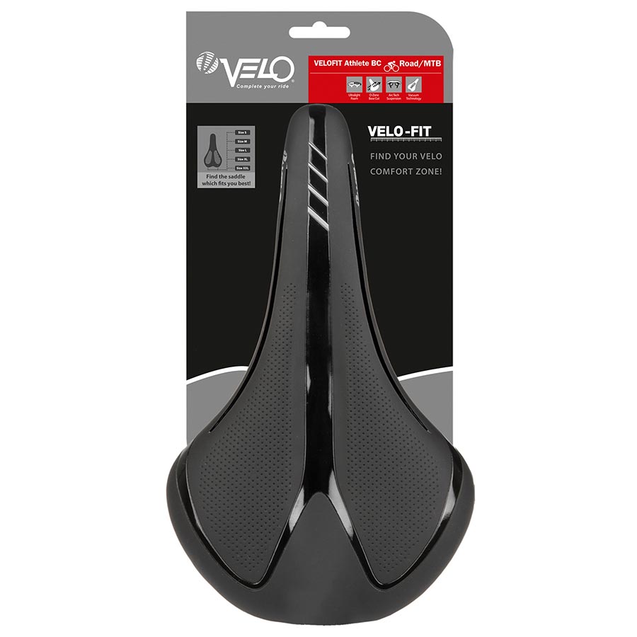 Velo, Fit Athlete BC, Saddle, 286 x 134mm, 244g