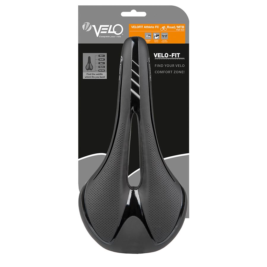 Velo, Fit Athlete FC, Saddle, 286 x 134mm, 248g, Black