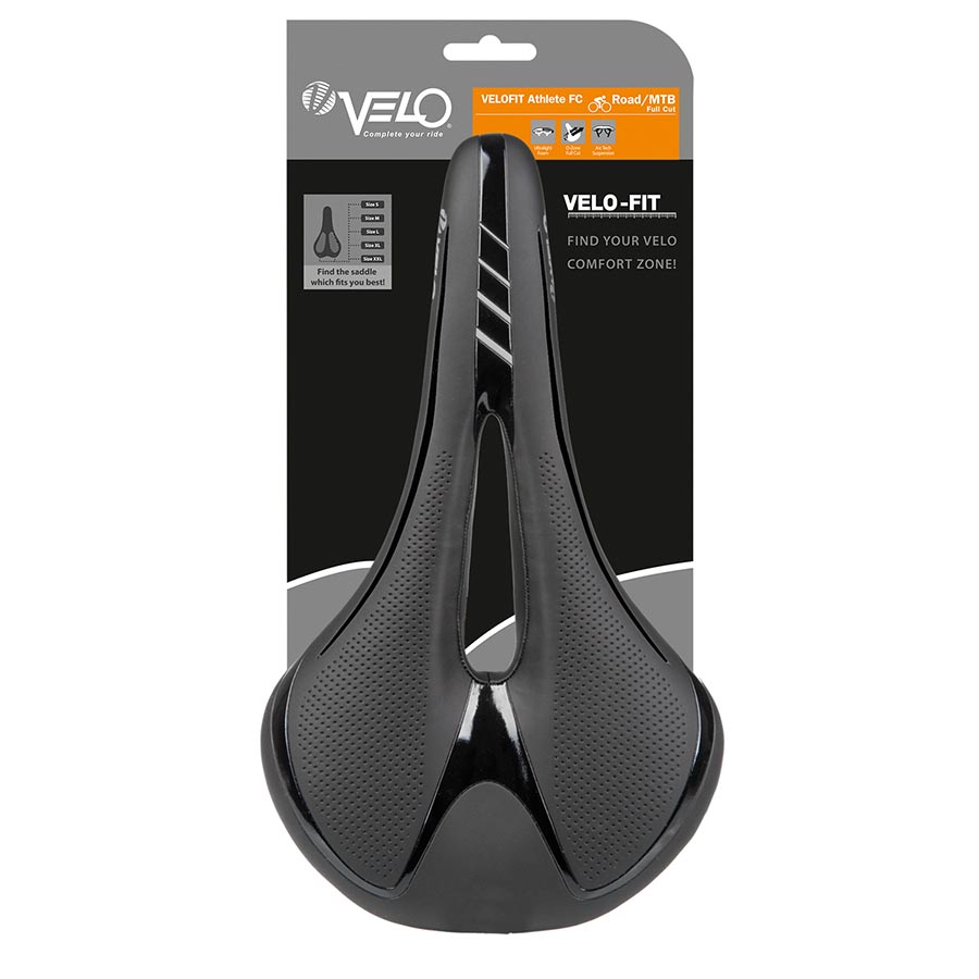 Velo, Fit Athlete FC, Saddle, 286 x 134mm, 248g, Black