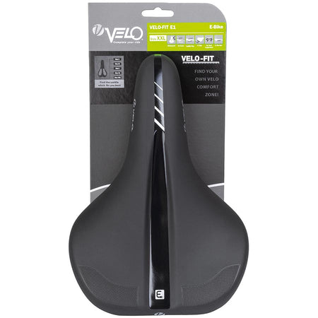 Velo, Fit E1, Saddle, 145 x 270mm, Black