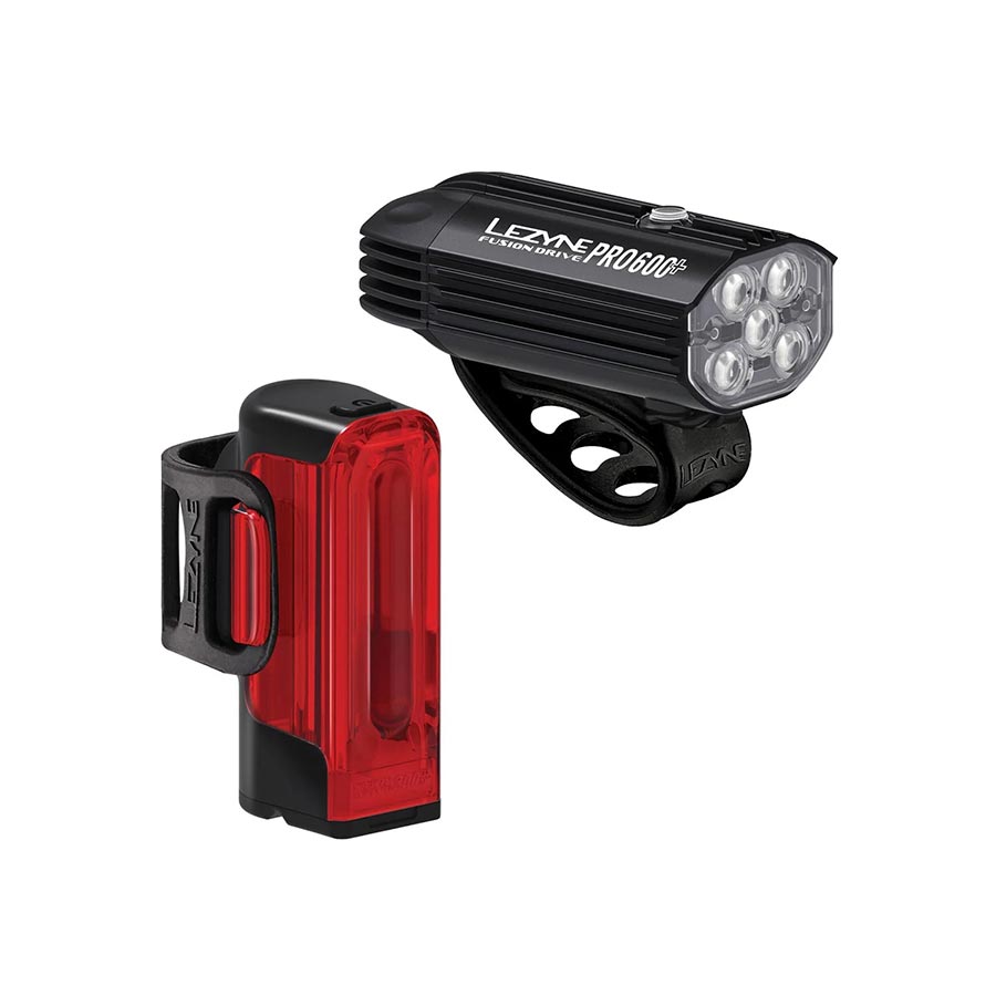 Lezyne Fusion Drive Pro 600+/Strip Drive 300+, Light, Set, Black