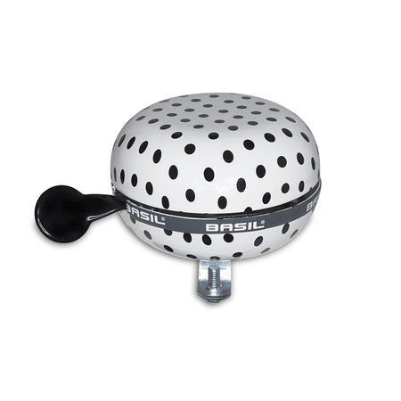 Basil Polka Dot Bell, White/Black Dots