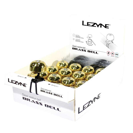 Lezyne Classic Brass Bell, Brass/Black, Medium, 14pcs