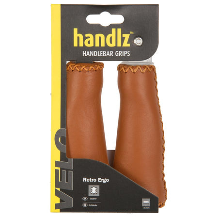 Velo, Handlz Retro Ergo, Grips, 135mm, Brown