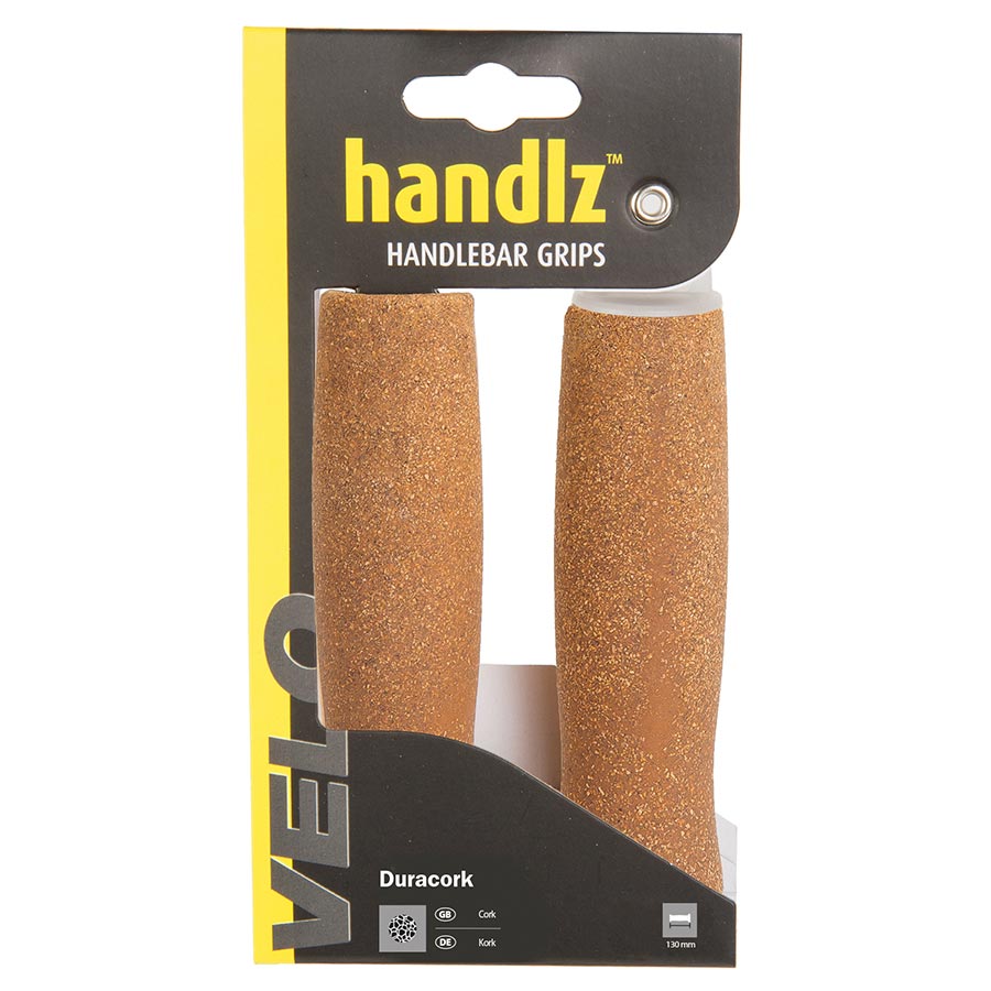 Velo Handlz Duracork Grips, 130mm, Brown