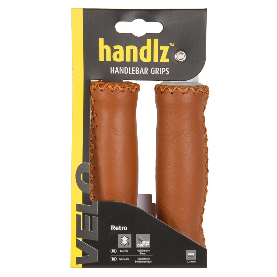 Velo, Handlz Retro GL, Grips, 125mm, Brown