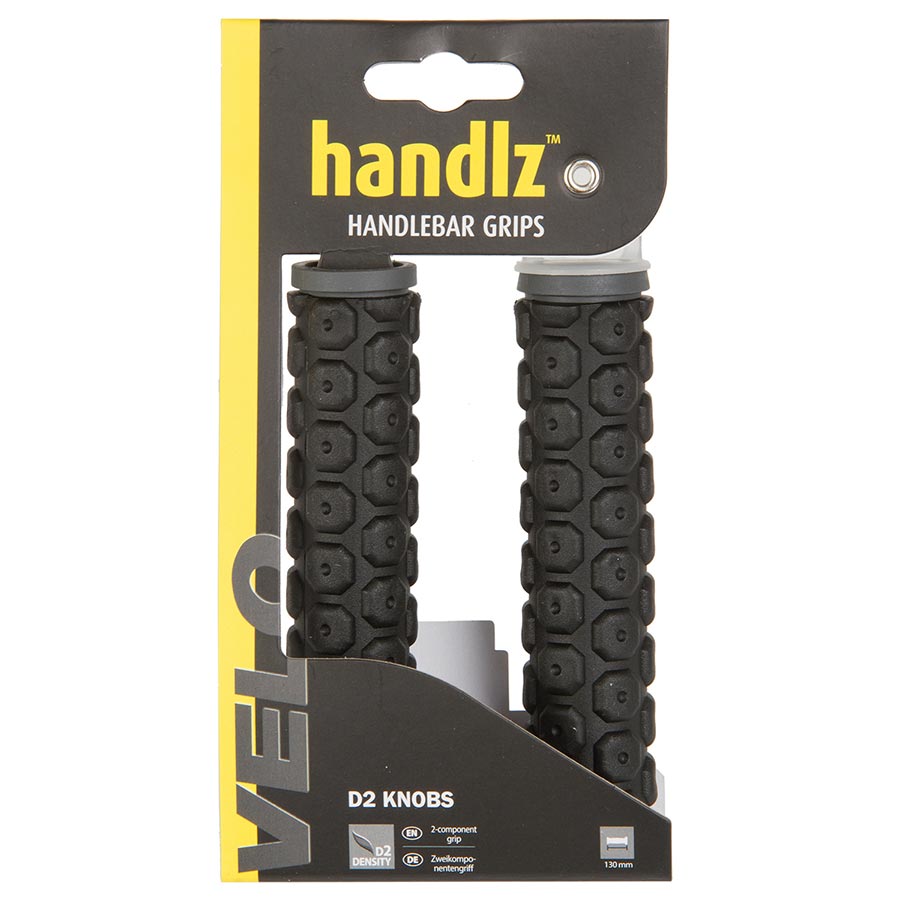 Velo, Handlz D2 Knobby, Grips, 130mm, Black/Grey