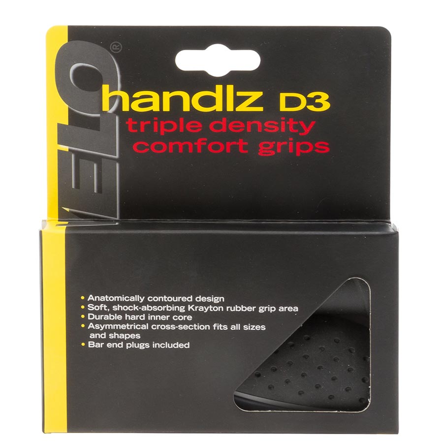 Velo, Handlz D3 Ergo, Grips, 130mm, Black